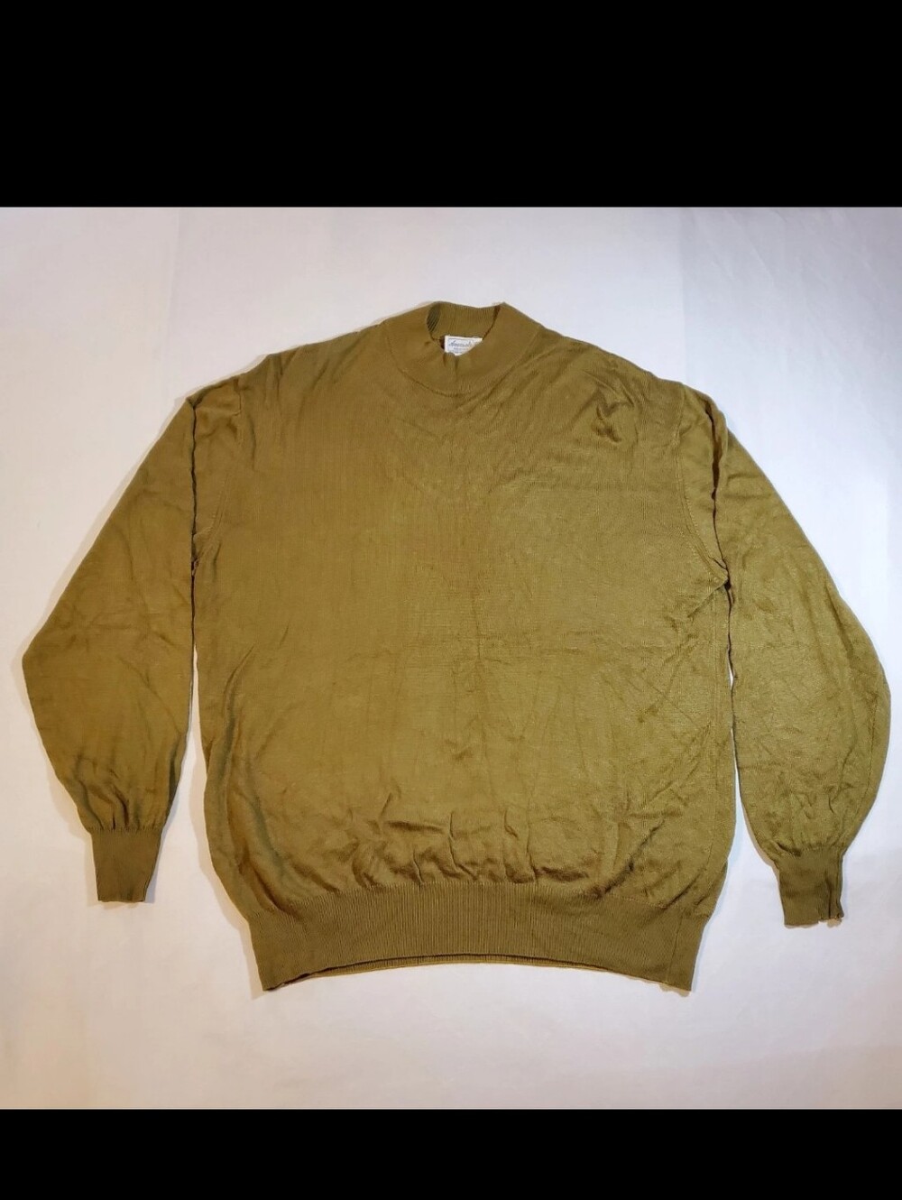 VTG 80s Avanrata Harry Rosen Sweater Mens L 52 Made in Italy Mock Neck Olive